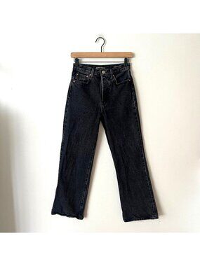 Denim Forum Aritzia Farrah High Rise Wide Leg Black Jeans Women's Size 25